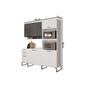 Imagem de Cozinha Modulada Completa Alpha 3 Peças (1Aéreo+1Balcão+1TorreQuente) C3P74 Branco/Cinza Titanio - Carraro