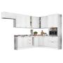 Imagem de Cozinha Modulada Completa Americana 13 Peças (1 Torre Quente + 5 Aéreos + 3 Balcões + 1 Porta Toalha + 3 Tampos) CZ268 Branco - Henn