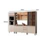 Imagem de Cozinha Modulada Completa Connect 8 Peças (1 Armário + 2 Balcões + 2 Paneleiros + 3 Complementos) C8P05 Duna/Cristal - Henn
