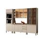 Imagem de Cozinha Modulada Completa Connect 8 Peças (1 Armário + 2 Balcões + 2 Paneleiros + 3 Complementos) C8P05 Duna/Cristal - Henn