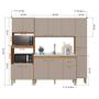 Imagem de Cozinha Modulada Completa Fidelitá Mariana 4 Peças 220 Cm 12 Portas 1 Gaveta Sem Tampo Freijó/Camurça