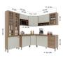 Imagem de Cozinha Modulada Completa Fidelitá Paris 7 Peças 410cm 16 Portas 3 Gavetas Com Tampo Nogal/Salinas