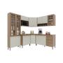 Imagem de Cozinha Modulada Completa Fidelitá Paris 7 Peças 410cm 16 Portas 3 Gavetas Com Tampo Nogal/Salinas