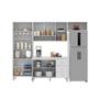 Imagem de Cozinha Modulada Completa Fidelitá Viena 4 Peças 260 Cm 11 Portas 3 Gavetas Com Tampo Branco