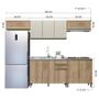 Imagem de Cozinha Modulada Dinamarca 5 Peças com Aéreo 120cm com Vidro - Indékes