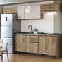 Imagem de Cozinha Modulada Dinamarca 5 Peças com Aéreo 120cm com Vidro - Indékes