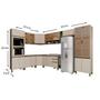 Imagem de Cozinha Modulada Henn Connect 15 Peças (5 Armários + 3 Balcões + 2 Paneleiros + 5 Complementos) C15P01 Duna/Cristal