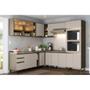 Imagem de Cozinha Modulada Henn Connect 16 Peças (4 Armários + 4 Balcões + 1 Paneleiro + 7 Complementos) C16P03 Duna/Cristal