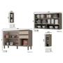 Imagem de Cozinha Modulada Henn Connect 16 Peças (4 Armários + 4 Balcões + 1 Paneleiro + 7 Complementos) C16P03 Duna/Cristal