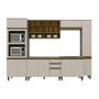 Imagem de Cozinha Modulada Henn Connect 8 Peças (2 Armários + 2 Balcões + 2 Paneleiros + 2 Complementos) C8P12 Duna/Cristal