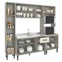 Imagem de Cozinha Modulada Max 220 x 195 Cm Balcão Pia Armário Paneleiro MDP Cinza Champanhe - ClickLar