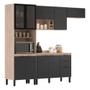 Imagem de Cozinha Modular Com 4 Peças Firenze Composição 06 Avena Grafito Demóbile