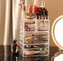 Imagem de Cq acrilic Makeup Organizer Skin Care Large Clear Cosmetic Display Cases Stackable Storage Box With 9 Gavetas For Vanity,Set of 4