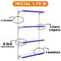 Imagem de Cremalheira Gôndola Prateleira Estante Kit 1 Inicial E 1 Continuação 1,70 m S.A