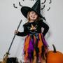 Imagem de Crianças Vestido De Halloween Meninas Em Camadas Malha Tule Abóbora Bruxas Morcegos Princesa Traje