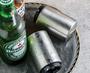 Imagem de Criativo magnético automático abridor de garrafa de cerveja cozinha aço inoxidável imprensa tampa saca-rolhas