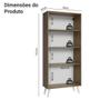 Imagem de Cristaleira 70 cm 2 Portas de Vidro com Pés Cônicos Madesa Rustic