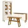 Imagem de Cristaleira Liz com Buffet Quartzo e Aparador Menphis Off White Nature  Henn