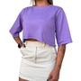 Imagem de Cropped Algodão Feminino Liso Basico T-shirt Blusa Manga Curta