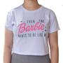 Imagem de Cropped Barbie Camiseta Tshirt  Tendência Rosa Moda Blogueira