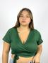 Imagem de Cropped Blusa Feminino Malha Canelada Plus Size Manguinha Tamanho Grande Maravilhoso