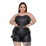 Imagem de Cropped corselet de material sintético Plus size Ajuste nas costas