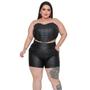 Imagem de Cropped corselet de material sintético Plus size Ajuste nas costas