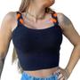 Imagem de Cropped Feminino Alcinha Trançada Tricot Modal Multicolorida