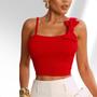 Imagem de Cropped Feminino Blusinha Regata Festa Balada Com Bojo