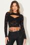 Imagem de Cropped Feminino Bolero Renda Planet Girls Preto