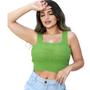 Imagem de Cropped Feminino Top Tricot Moda Verão Alcinha Tranças