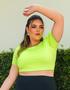 Imagem de Cropped Fitness Plus Size Verde Neon sem Bojo