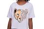 Imagem de Cropped infantil menina camiseta estamp tigre 100 algodão