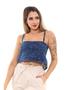 Imagem de Cropped Jeans Top Strass Azul