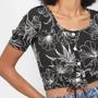 Imagem de Cropped Lecimar Estampado com Botões Feminino