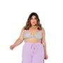 Imagem de Cropped Luxo Paetê Decotado Alcinha Nozinho Plus Size Balada-PÉROLA