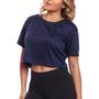 Imagem de Cropped Manga Curta Feminino Dry Proteção UV Blusa Blusinha Academia Treino