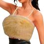 Imagem de Cropped Pelucia Top Feminino Fofinho Sexy Modinha Pelinhos Blogueira Tendencia Lançamento Festa Balada Pelo