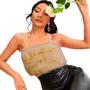Imagem de Cropped Pelucia Top Feminino Fofinho Sexy Modinha Pelinhos Blogueira Tendencia Lançamento Festa Balada Pelo