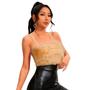 Imagem de Cropped Pelucia Top Feminino Fofinho Sexy Modinha Pelinhos Blogueira Tendencia Lançamento Festa Balada Pelo