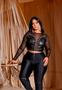 Imagem de Cropped Plus Size com Strass Manga Longa