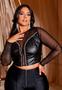 Imagem de Cropped Plus Size com Strass Manga Longa