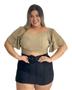 Imagem de Cropped Plus Size Feminino de Manga Amarrar na Cintura 0313