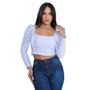 Imagem de Cropped princesa manga longa blusinha feminina