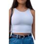 Imagem de Cropped Regata Feminino Com Costura Embutida Top Regatinha Tecido Suplex