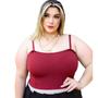 Imagem de CROPPED RETO PLUS SIZE DRAPA PLUS Cropped com Lycra de Alça DA (COR DISPONIVEL NO DIA)