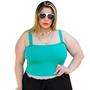Imagem de CROPPED RETO PLUS SIZE DRAPA PLUS Cropped com Lycra de Alça DA (COR DISPONIVEL NO DIA)