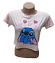 Imagem de Cropped Stitch Lilo Baby Look Blusa Blusinha Feminina Camiseta Sf699 SF788 SF734 SF789