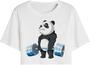 Imagem de Cropped T Shirt Feminino Casual Curto Algodão Premium Panda Musculação