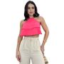 Imagem de Cropped Top Babado Soltinho Frente Unica Moda Feminina Verão